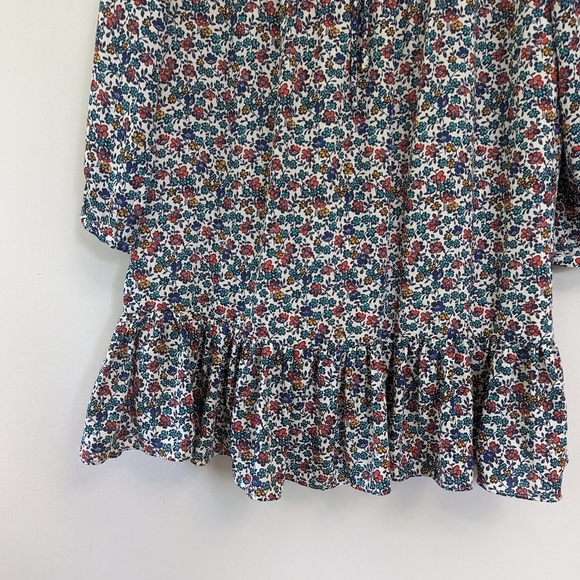 J.Crew Floral Ruffle Hem Relaxed Short Dress - Picture 5 of 11